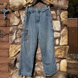 Vintage Guess Carpenter Jeans 90s Y2K Relaxed Light Wash Denim Button Zip 29x30